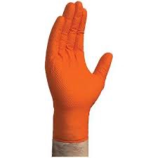 GLOVES NITRILE GLOVEWORKS ORANGE LARGE 10/100'S