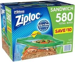 ZIPLOCK SANDWICH BAGS 4/145'S