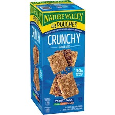CRUNCHY GRANOLA BARS NATURE VALLEY VARIETY PACK 49'S