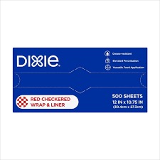 RED CHECKERED WAX PAPER DIXIE 12X10.75" 500'S
