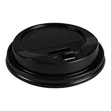 EMPRESS DOME LID FOR 10-20 Z PAPER HOT CUP BLACK 90MM RIM 10/100'S