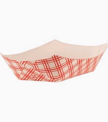 NOVA 2 LB RED PLAID FOOD TRAY 4/250'S