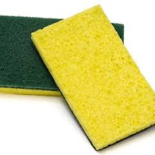 SPONGE SCRUBBER PADS GREEN & YELLOW 5/4'S