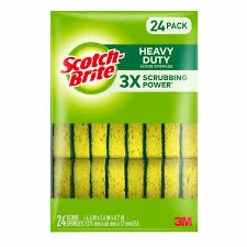 SPONGE SCUBBER HEAVY DUTY SCOTCH BRIGHT YELLOW/GREEN 24'S