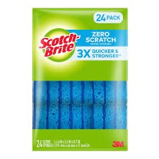 SCOURING PADS NO SCRATCH BLUE SCOTCH BRIGHT 24'S